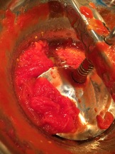 Crushing the tomatoes